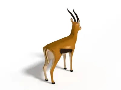 Low Poly Cartoon Thompson Gazelle Low-poly 3D model