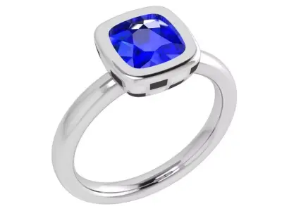 Cushion Cut Solitaire Ring 3860 3D print model