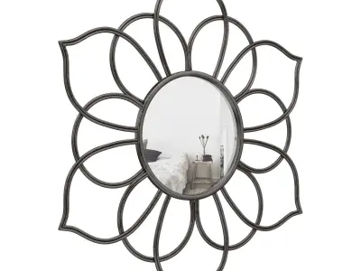 Croslin Round Metal Flower Wall Mirror ZPCD6245 3D model
