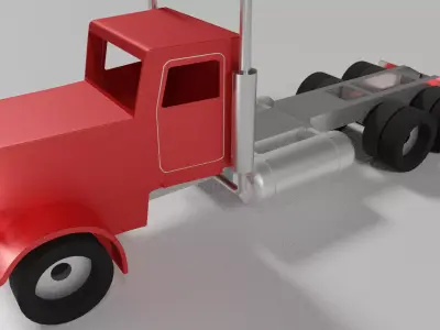 Peterbilt-359 Truck- Low Poly Free Model Free low-poly 3D model