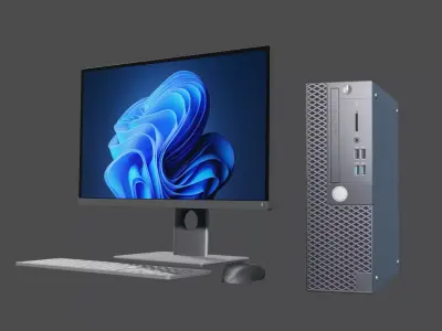 Office Computer Pack - Low Poly Free low-poly 3D model