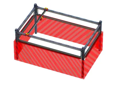 isometrical scaffolding 2x3 section Low-poly 3D model