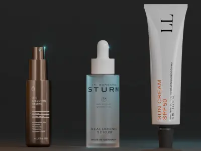 Set of cosmetics Free 3D model