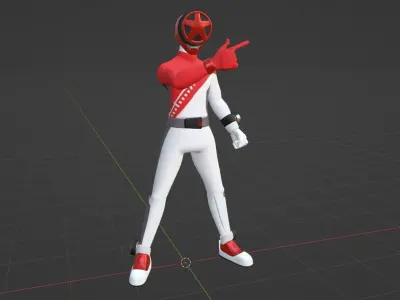Boon Red - Boonboomger Low-poly 3D model