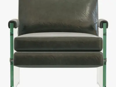 RH Modern Luca Leather Chair 3D model