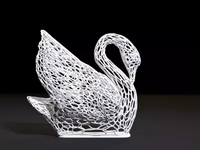 Decorative swan figurine 3D print model