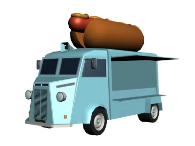Citroen HY Food Truck Low-poly 3D model