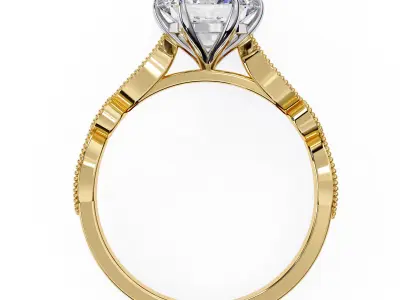 High Jewelry Tiffany Style Luxury Diamond Ring 3D print model 3D print model