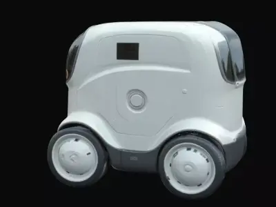 Delivery Robot Futuristic Smart City 3D Model Low-poly 3D model
