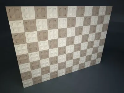 03 ARABIC PATTERN WALL Low-poly 3D model