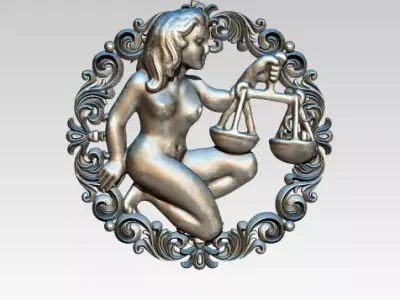 Libra HighDetailed Pendant 3D print model