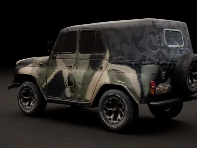 UAZ-469 low poly Low-poly 3D model