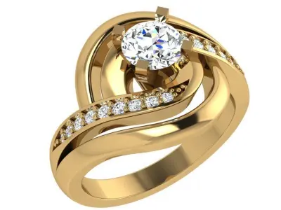 Round Diamond Ring 4384 3D print model