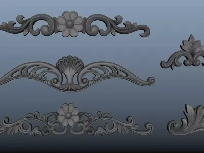 Gate Iron Flower Metal Art Decoration 3D model