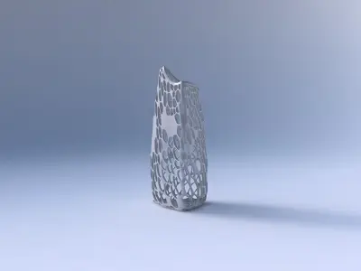 Vase curved tipping triangle 2 with dense organic lattice 2 3D print model
