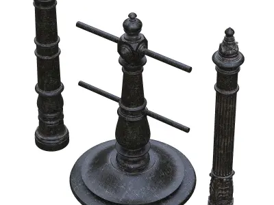 Street cast iron posts P1-2 3D model
