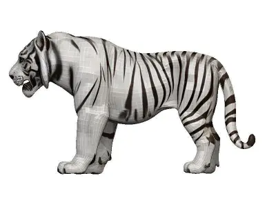 White Tiger Low-poly 3D model