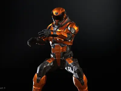 CyberSuit 03 Low-poly 3D model