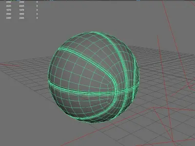 Basketball Low-poly 3D model 9