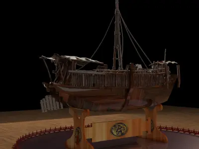 Chinese junk boat 3D model