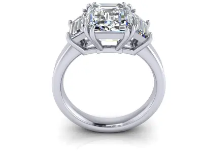 Double Prongs Woman Ring 3D print model