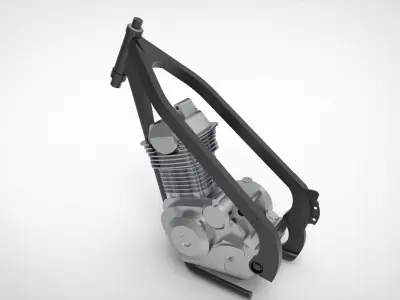 Motorcycle engine 3D model