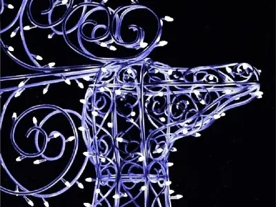 Christmas deer in garlands 3D model