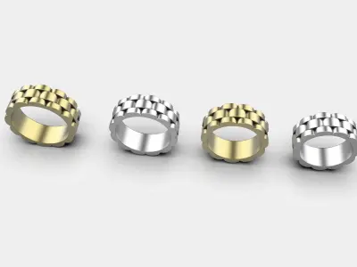 wedding ring 3D print model 9