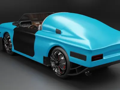 3 Muscle car Low-poly 3D model
