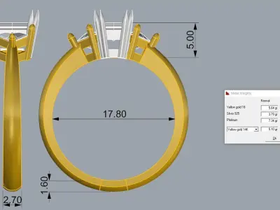 Gold ring 3D print model 3