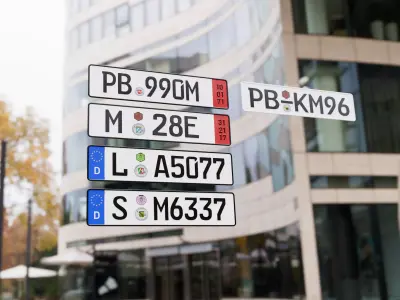 German Number Plate Low-poly 3D model