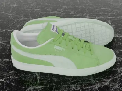 PUMA 3D SHOES - GREEN - SUEDE Low-poly 3D model