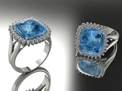 Jewelry Ring Gold 3D print model 60