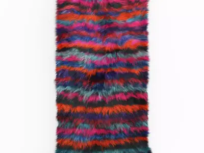 Turkish Shaggy Fur Rug 3D model