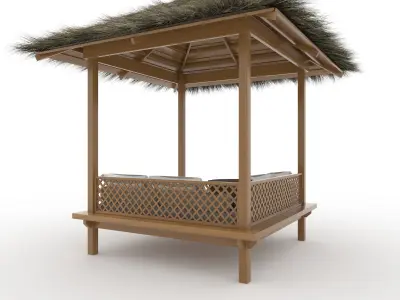 Poolside Cabana 11 3D model