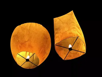 Chinese sky lantern  Low-poly 3D model get