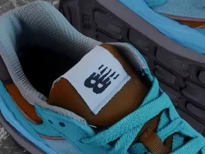 NEW BALANCE 3D SHOES - TURQUOISE - BROWN Low-poly 3D model