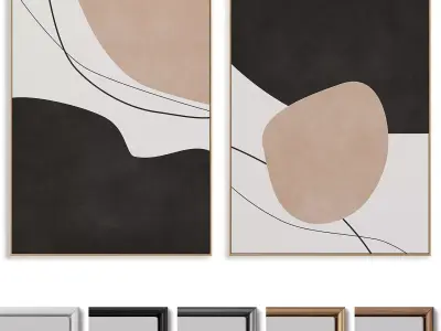 Abstract Painting Frame set 3D model 267