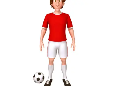 Football Player Soccer Cartoon 3D model