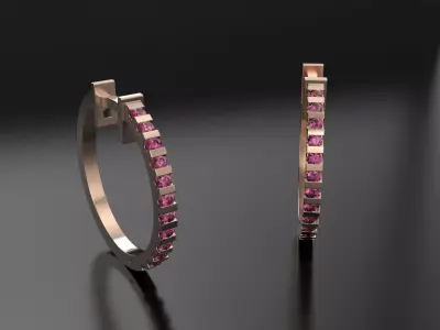 Chanel cut earrings 3D print model