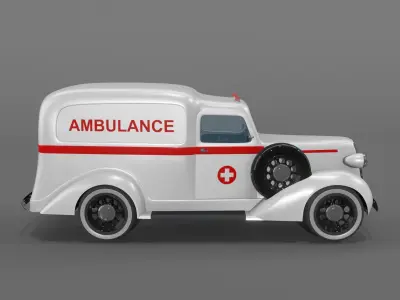 3D Ambulance Dodge 1936 Retro model 3D model