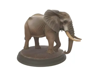 Majestic African Elephant Figurine Wildlife Sculpture 3D print model