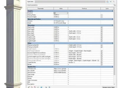 Parametric Classic Columns Family for Revit Pack One 3D model