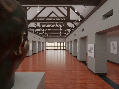 Art Gallery Low-poly 3D model