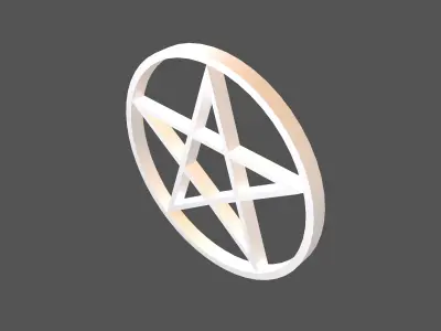 Pentagram Symbol v2 002 Low-poly 3D model