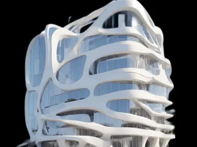 3d building model Low-poly 3D model
