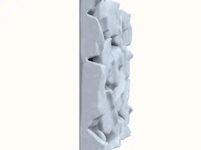 Layered Quartzite Wall Panel 3D model