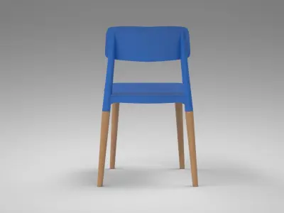Iris Cafe Chair blue Low-poly 3D model