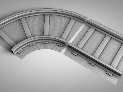 LowPoly Railway make your own track Free low-poly 3D model