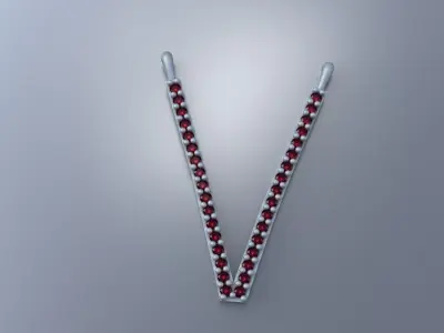 Diamond V Pendant Gold Silver Platinum Luxury Jewelry 3D print model